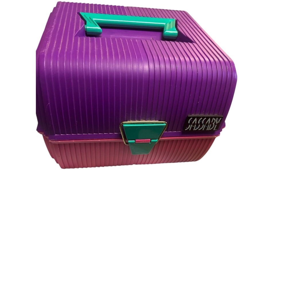 SASSABY Vintage Purple/Pink Makeup Case Organizer Storage
